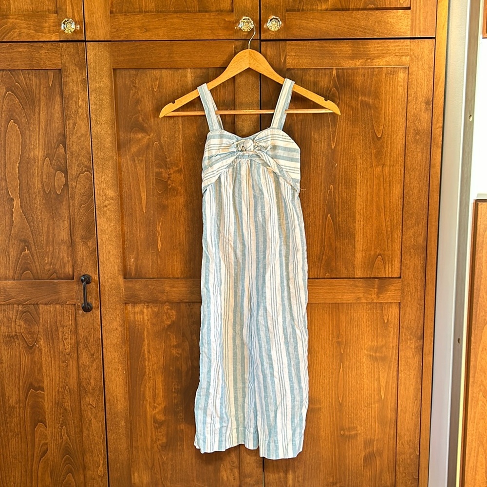 Hope & Henry Kids Jumpsuit One Piece (Blue and White) (Size 8 Kids)